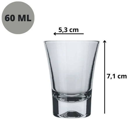 Kit 12 Copos para Tequila Dose Aperitivo 60ml Óle Nadir Figueiredo em Vidro Transparente