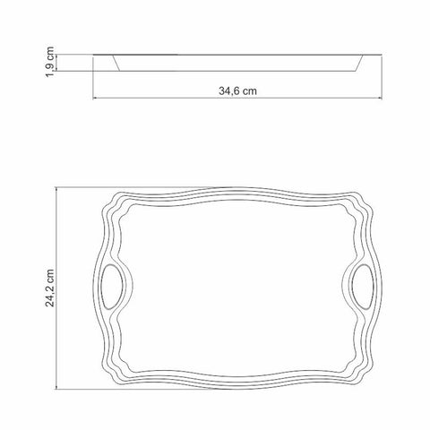 Bandeja Retangular 34x24cm Classic Tramontina com Alças Laterais em Aço Inox