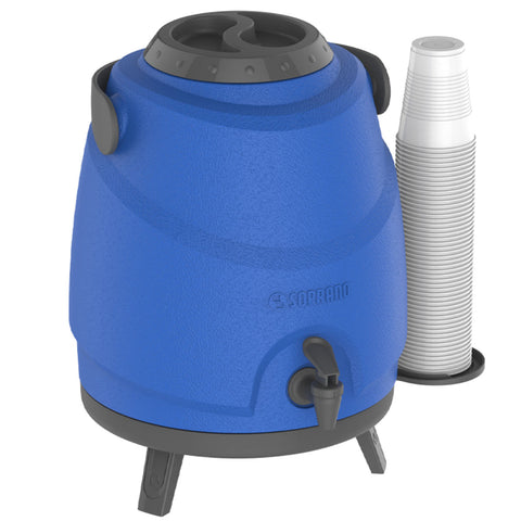 Botijão Térmico 9L com Pés de Apoio Porta Copos Retráteis e Torneira Aspen Soprano Azul