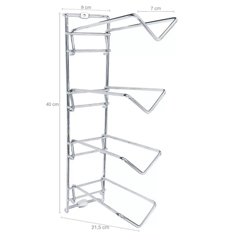 Adega para Parede Suporte para 4 Garrafas de Vinho MS Aramados Cromado