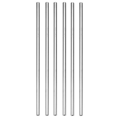 Kit 6 Canudos Retos Reutilizáveis em Aço Inox 23cm 6,3mm Bortonaggio