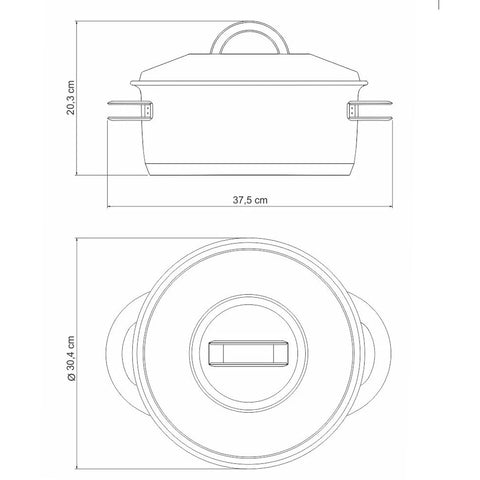 Caçarola Tramontina Solar 28cm 8,4L em Aço Inox com Fundo Triplo Cinza