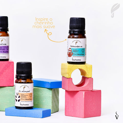 Blend de Óleos Essenciais Aromatizador Puro 10ml Via Aroma Kids Calminha Aí