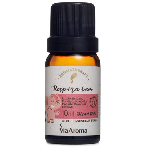 Blend de Óleos Essenciais Puro Respira Bem Aromatizador 10ml Via Aroma Kids