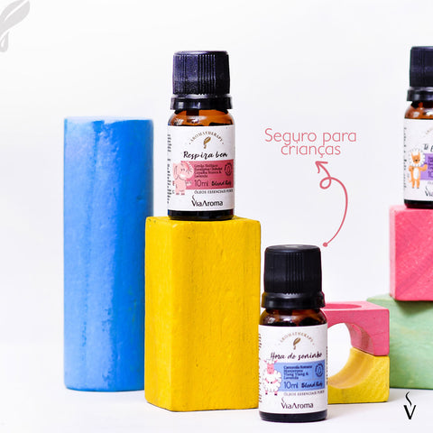 Blend de Óleos Essenciais Puro Respira Bem Aromatizador 10ml Via Aroma Kids