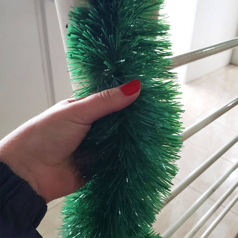 Festão Largo Pet 11 Fitas para Decoração de Natal 10cm com 5 Metros Magizi Verde