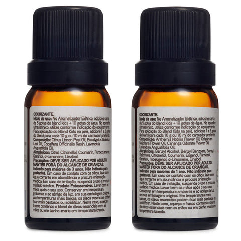 2 Blends Óleos Essenciais Puro Respire bem e Hora do Soninho Aromatizadores 10ml Via Aroma Kids