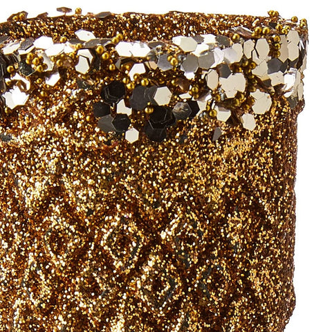 Kit 2 Taças Decorativas com Glitter Enfeites para Árvore de Natal Magizi Rose Gold