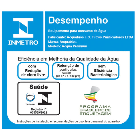 Filtro de Água com Torneira e Volantes Duplos Acquabios Premium Branco e Cromado