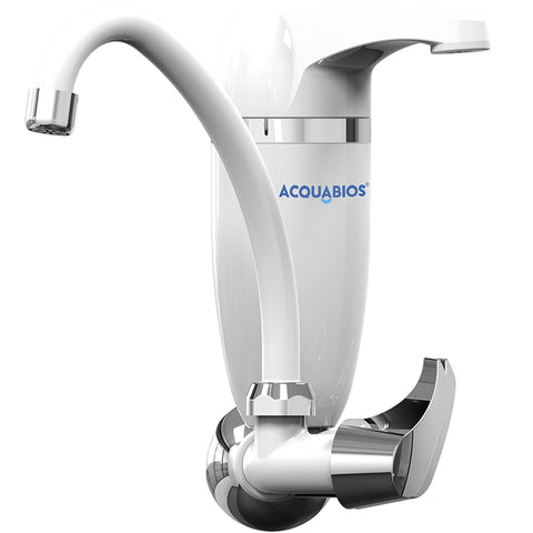 Filtro de Água com Torneira e Volantes Duplos Acquabios Premium Branco e Cromado