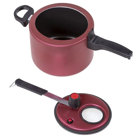Panela de Pressão Alumínio Antiaderente com Visor de Vidro 4,5L MTA Vermelho Cereja