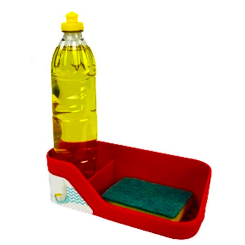 Kit 2 Organizadores de Pia Porta Detergente Esponja e Sabão Trium Compacto Ou Vermelho