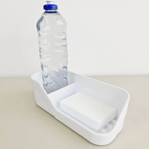 Organizador de Pia Porta Detergente Esponja e Sabão Trium Compacto Ou Branco