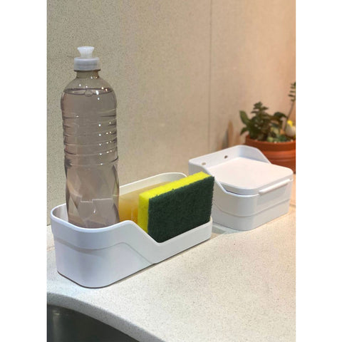 Organizador de Pia Porta Detergente Esponja e Sabão Trium Compacto Ou Branco