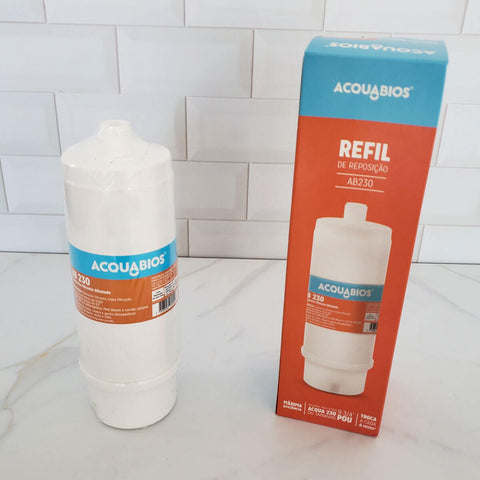 Refil AB230 de Reposição Filtro POU Acqua Tripla Filtração Carvão Ativo Acquabios 1/2'