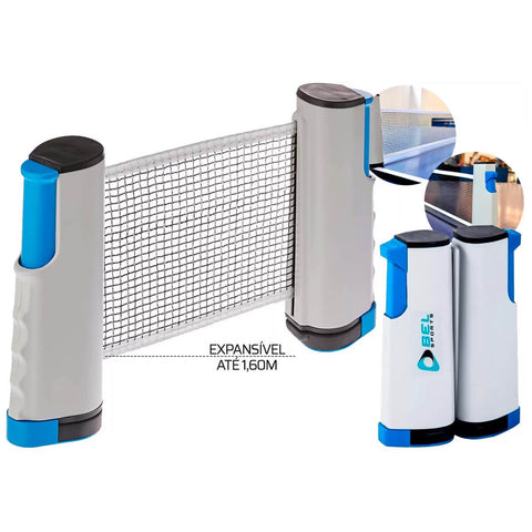 Rede Retrátil para Ping Pong Tênis de Mesa Expansível até 1,60m Nylon Bel Fix Branco