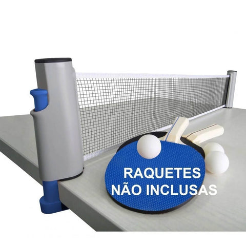 Rede Retrátil para Ping Pong Tênis de Mesa Expansível até 1,60m Nylon Bel Fix Branco