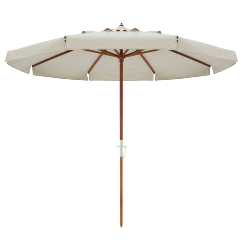 Ombrelone Positano Bagum 3m Bege Haste de Madeira Guarda Sol Piscina Praia Belfix