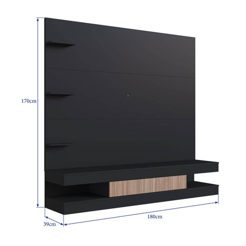 Estante Painel Home 1 Gaveta e 3 Prateleiras para Sala ou Quarto Prodecor PL170 Preto e Marrom