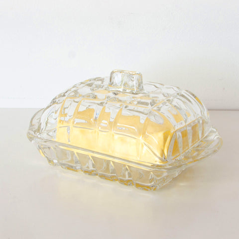 Manteigueira de Cristal com Tampa Deli Diamond Lyor Pote Porta Manteiga 17x10,5x8cm