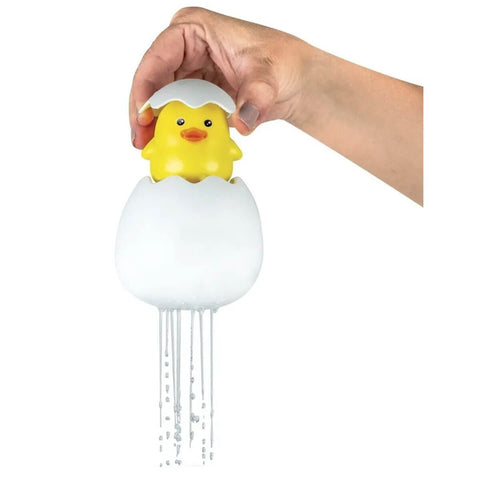 Brinquedo para Banho Chuveirinho Esguicha Água Bebê Pintinho no Ovo Buba Branco