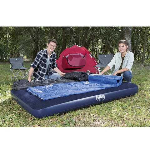 Colchão Inflável Casal 191x137cm em PVC e Vinil Aveludado Bestway Azul