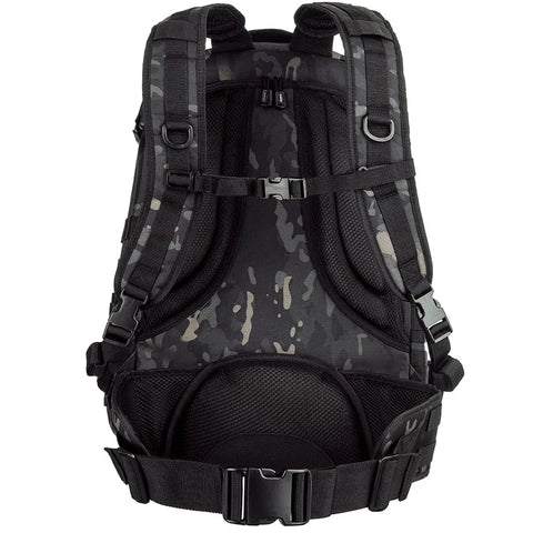 Mochila Tática 45L Militar Camping Mission Invictus Camuflado Warskin Black Poliéster 600D