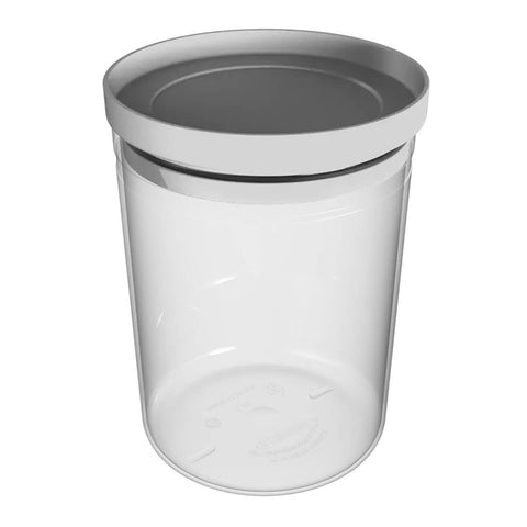 Pote Hermético Plástico Redondo com Tampa Para Biscoito Porta Mantimentos 1,6L Soprano Cinza