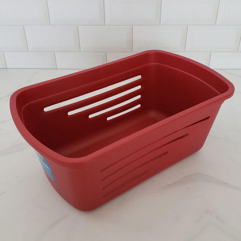 Cesto Organizador Multiuso Caixa Plástica Média Empilhável Soprano Vermelho 