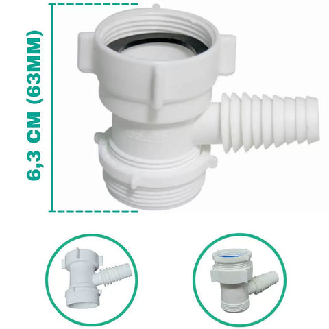 Adaptador para Máquina de Lavar Louça AML Branco Astra para Mangueiras 1" 7/8" 3/4"