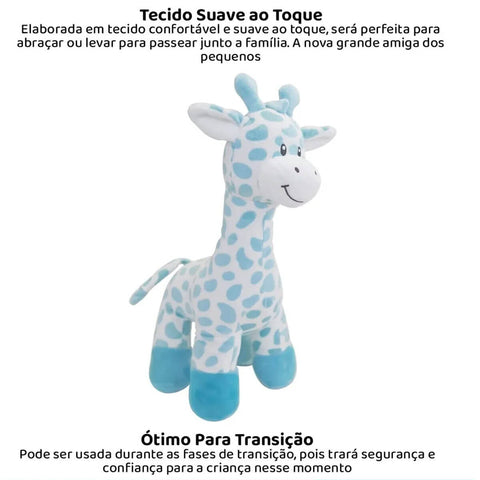 Urso de Pelúcia Grande Girafinha 40cm para Criança Buba Azul