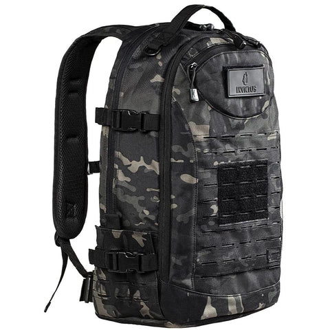 Mochila Invictus Rusher Preta 40 Litros Poliéster 600D Camuflado Multicam Tática Militar