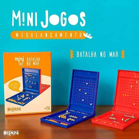 Jogo Infantil Batalha no Mar Mini Batalha Naval Estratégia Dican +7 anos