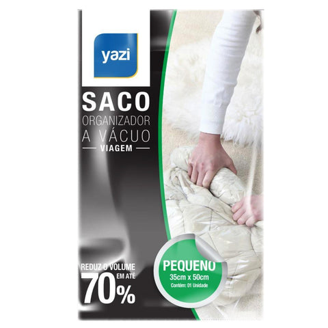 Kit 10 Sacos Plásticos Organizadores à Vácuo para Roupas Viajem 35x50cm Yazi Transparentes