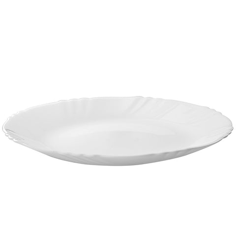 Jogo 6 Pratos de Sobremesa Opaline Branco Redondo 19cm Classic Yazi Vidro Temperado