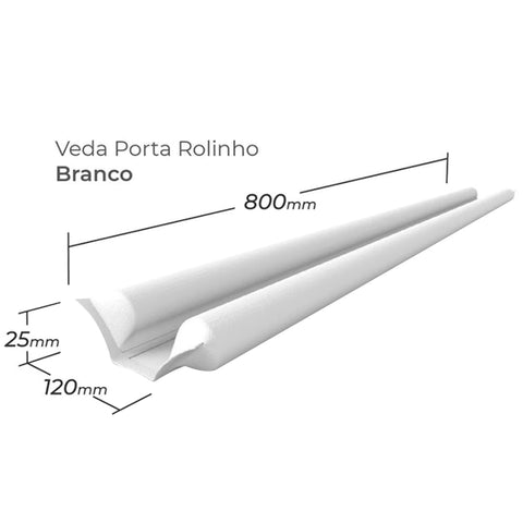 Jogo 4 Veda Porta Branco 80cm Comfort Door Rolinho Ajustável em Couro Impermeável