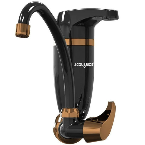 Torneira de Parede para Cozinha com Filtro de Água Bica Móvel Premium Acquabios Preto e Dourado