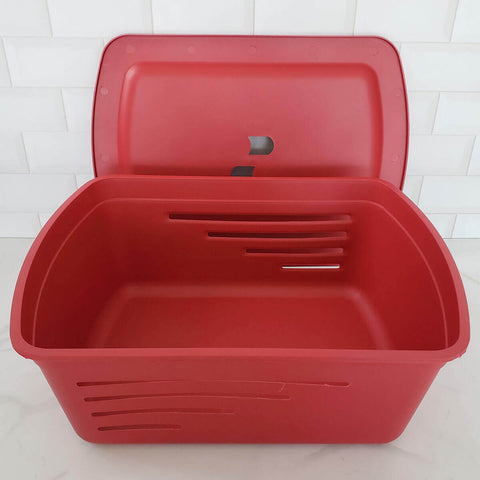 Kit 2 Caixas Organizadoras Empilháveis com Tampa Média Grande Cesto Plástico Soprano Vermelho