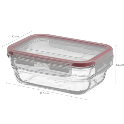 Kit 4 Potes de Vidro Retangulares 850ml com Tampas Herméticas Marinex Facilita Transparentes