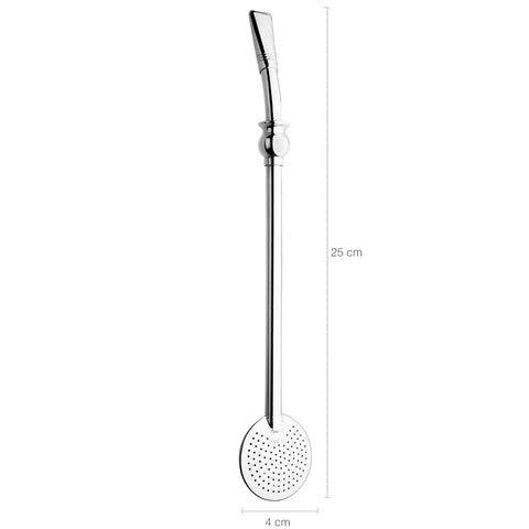 Bomba De Chimarrão 25cm Aço Inox Bomba Anel Com Escovinha