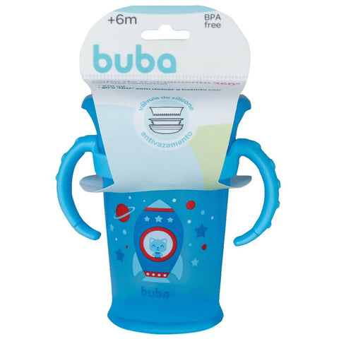 Copo de Treinamento 360° para Bebê Copo Infantil com Alça 210ml Buba Azul