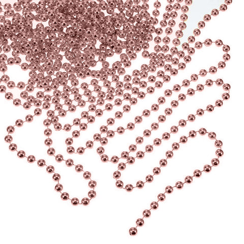 Kit 2 Correntes de Bolinhas Rose Gold 8 Metros Magizi Enfeites de Natal para Árvore
