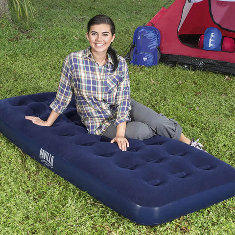 Colchão Inflável Solteiro Nautika 185x76cm até 150Kg Colchonete para Camping Bestway sem Inflador