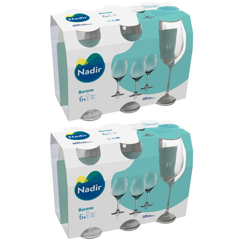 Jogo 12 Taças de Vinho Branco Barone 385ml em Vidro Nadir Figueiredo