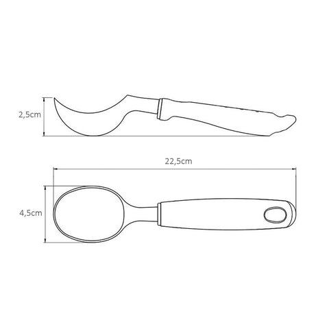 Colher para Servir Pegar Tirar Sorvete Pegador Aço Inox 22,5cm Asti Brinox Preto