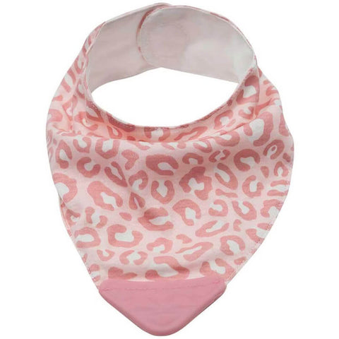 Bandana Babador para Bebê Animal Print com Mordedor de Silicone e Fecho Alto Colante Buba