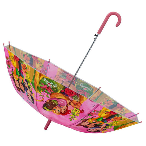 Guarda Chuva Infantil 85cm Brizi Sombrinha Automática Princesas Rosa