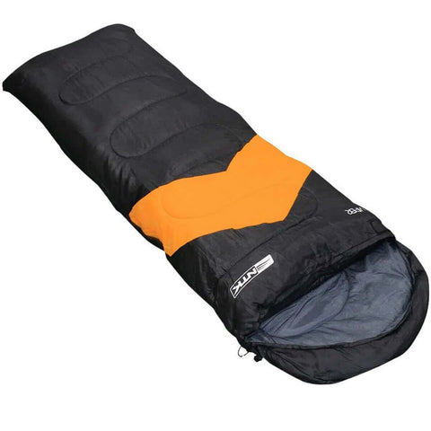 Saco de Dormir Nautika Viper Solteiro 2,10m para Camping 5°c à 12°c Ntk com Bolsa de Transporte Laranja com Preto