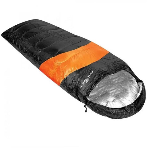 Saco de Dormir Nautika Viper Solteiro 2,10m para Camping 5°c à 12°c Ntk com Bolsa de Transporte Laranja com Preto