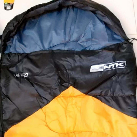 Saco de Dormir Nautika Viper Solteiro 2,10m para Camping 5°c à 12°c Ntk com Bolsa de Transporte Laranja com Preto